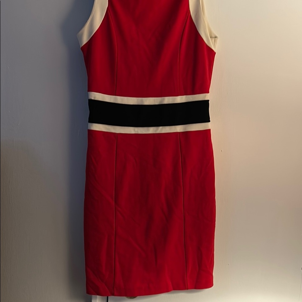 Mango Red and Black Halter Mini Sheath Dress